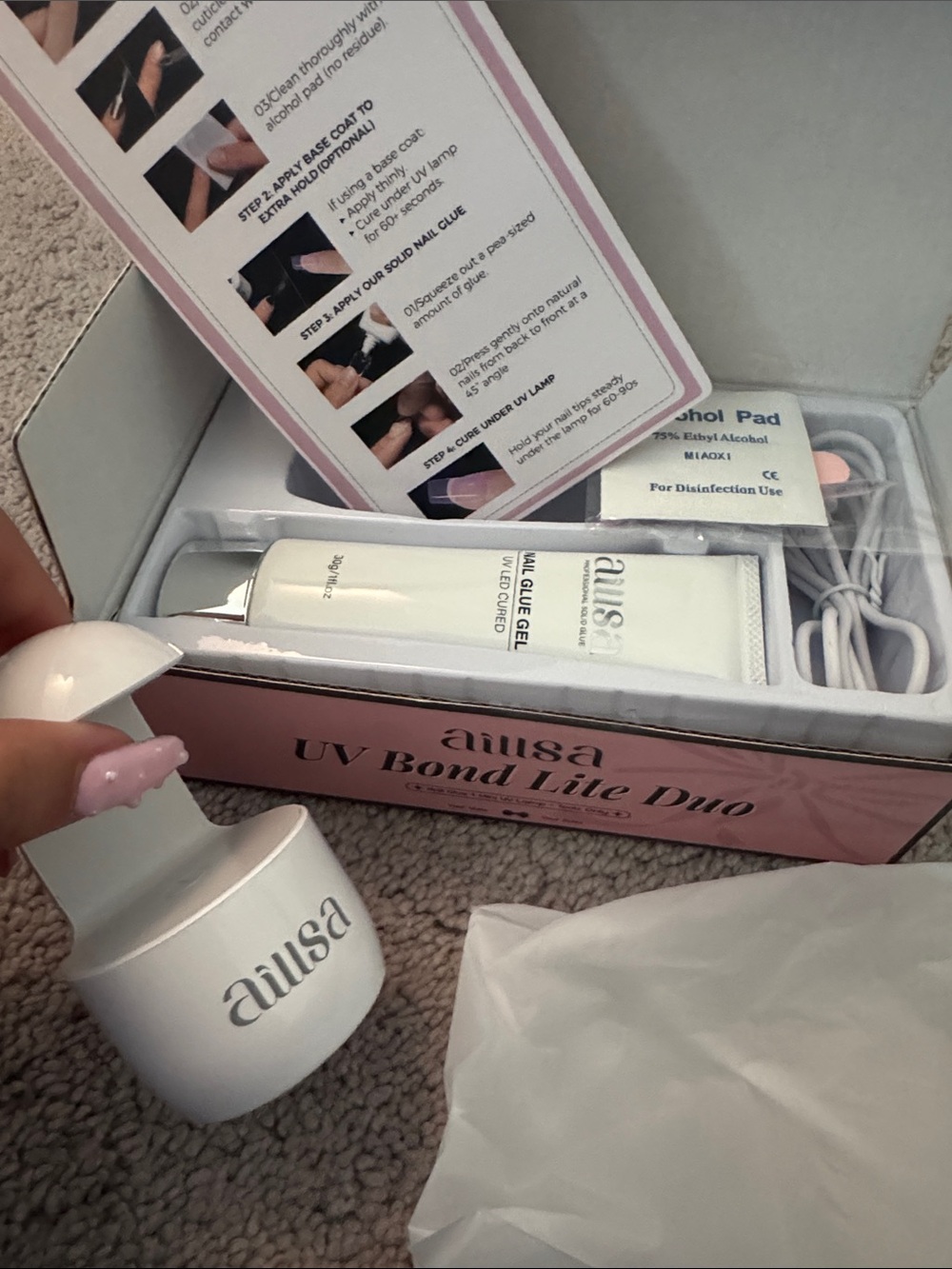 UV Bond Lite Duo Nail Glue Kit — Pink
